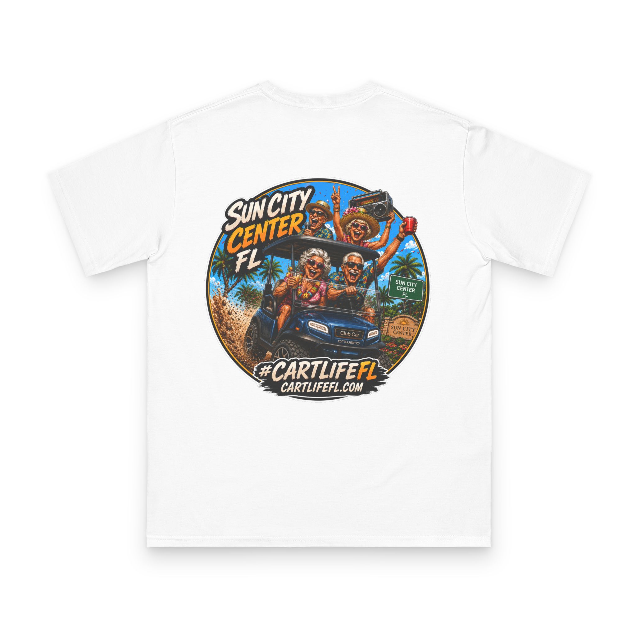 Sun City Center FL Golf Cart Life T-Shirt — Vintage Beach Vacation Tee - Image 2