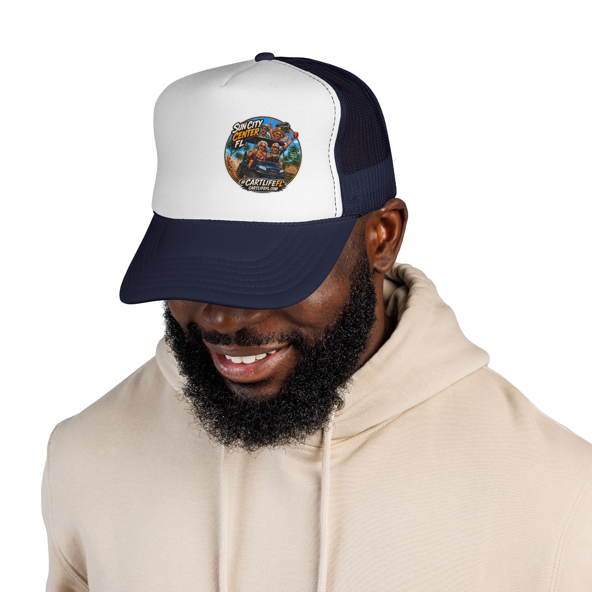 CartLifeFL Trucker cap — Sun City Center FL Retro Beach Patch - Image 4
