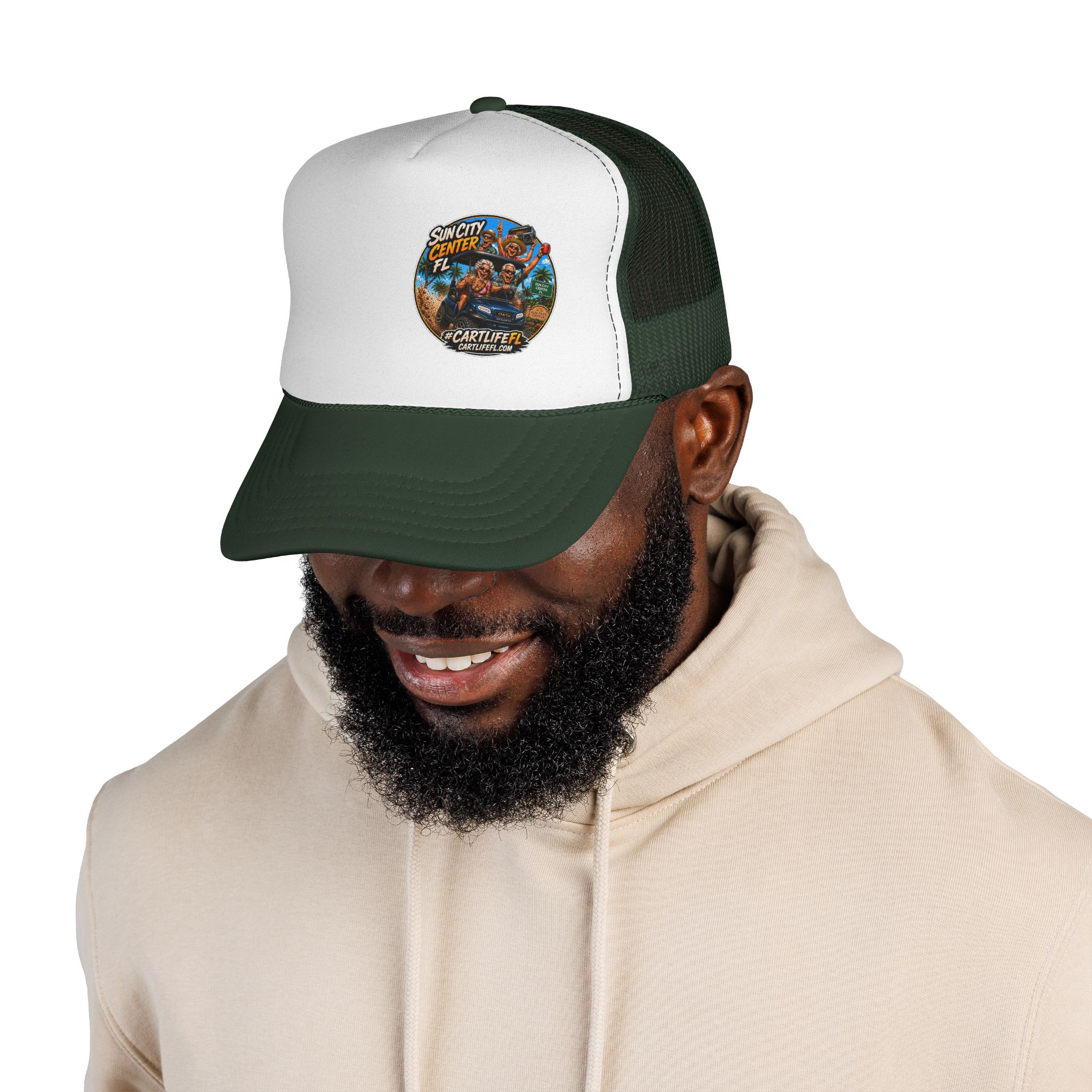 CartLifeFL Trucker cap — Sun City Center FL Retro Beach Patch - Image 3