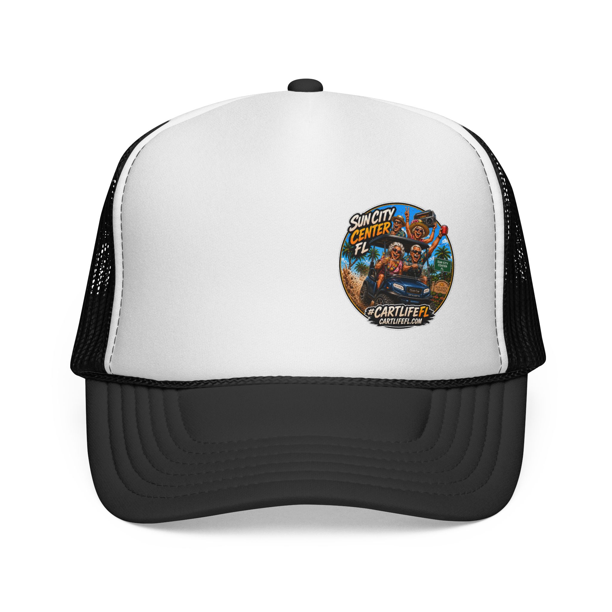 CartLifeFL Trucker cap — Sun City Center FL Retro Beach Patch - Image 2