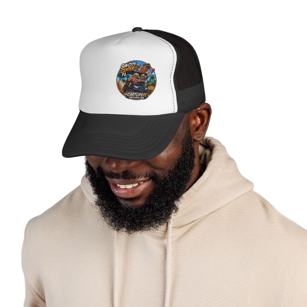 Sun City Center FL Retro Beach trucker cap from CartLife Florida in Sun City Center