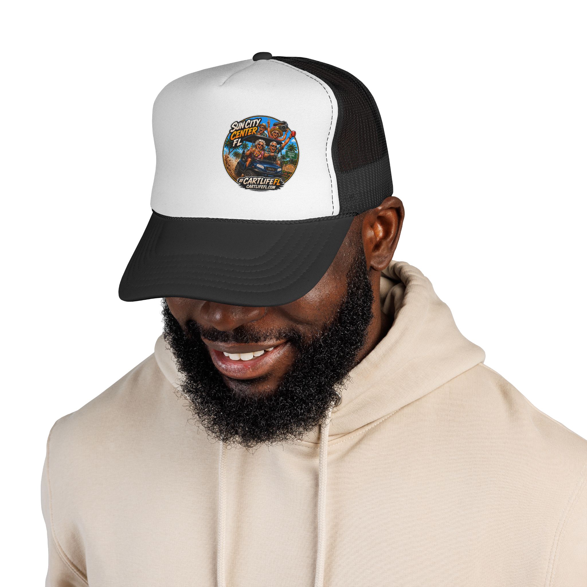 CartLifeFL Trucker cap — Sun City Center FL Retro Beach Patch